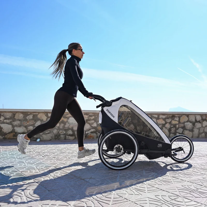 Carrello per bicicletta di lusso V2 - Passeggino da passeggio - Passeggino da corsa Cream