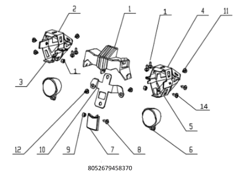 KIT LUCI ANTERIORI per monopattino elettrico JEEP Adventurer / JEEP Camouflage