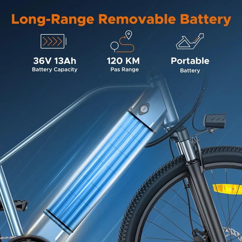 HILLMILES MileTrail 1 26" All-Terrain Electric Bike 250W Motor 36V 13Ah Battery