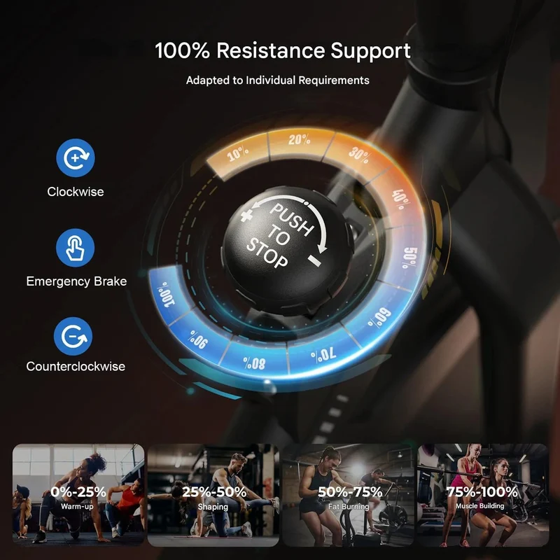 Exercise Bike QK118 with APP & Bluetooth, Adjustable Magnetic Resistance Stationary Bikes