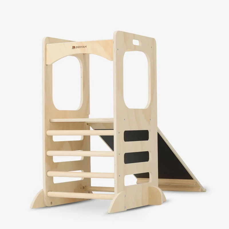 Torre di apprendimento di lusso 4 in 1 - Torre di arrampicata con scivolo e lavagna