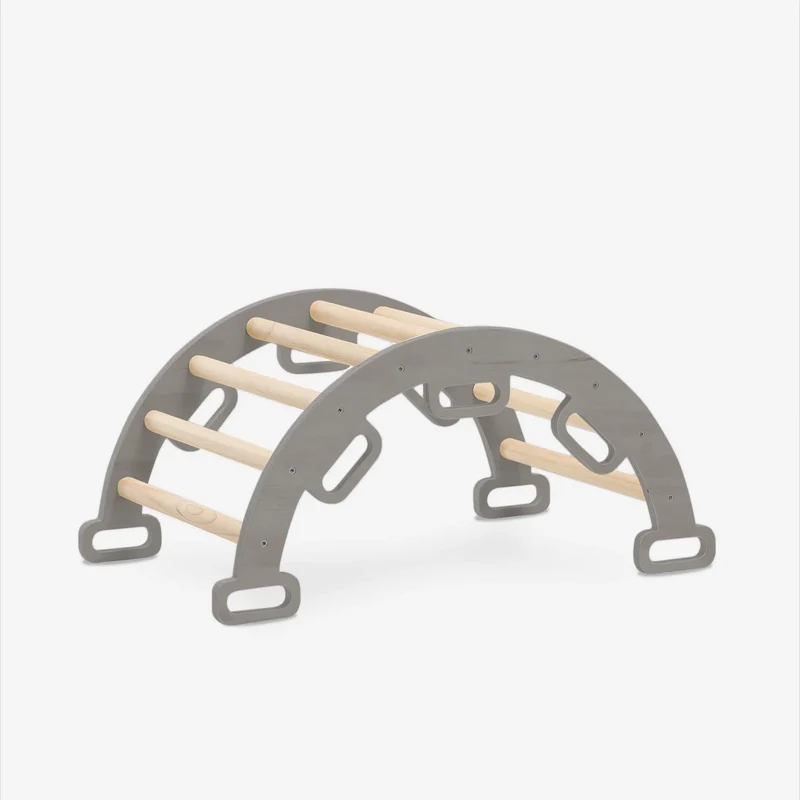 Struttura per arrampicata di lusso XXL - Triangolo, arco per arrampicata e scivolo - Grigio