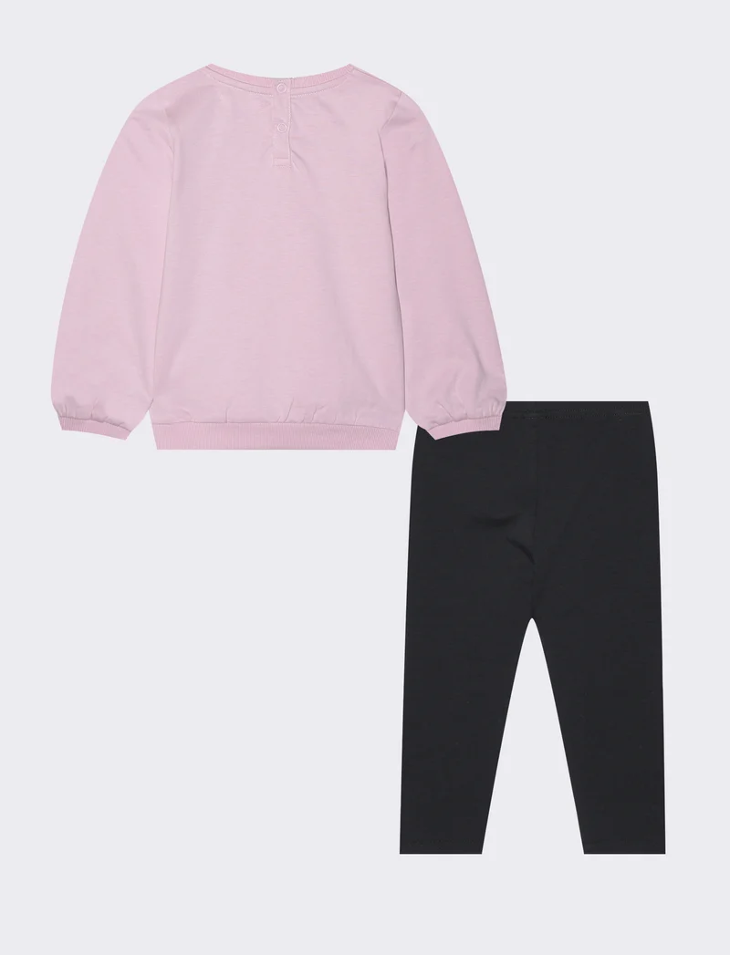 Completo maglia e leggins in jersey cotone - Rosa polvere