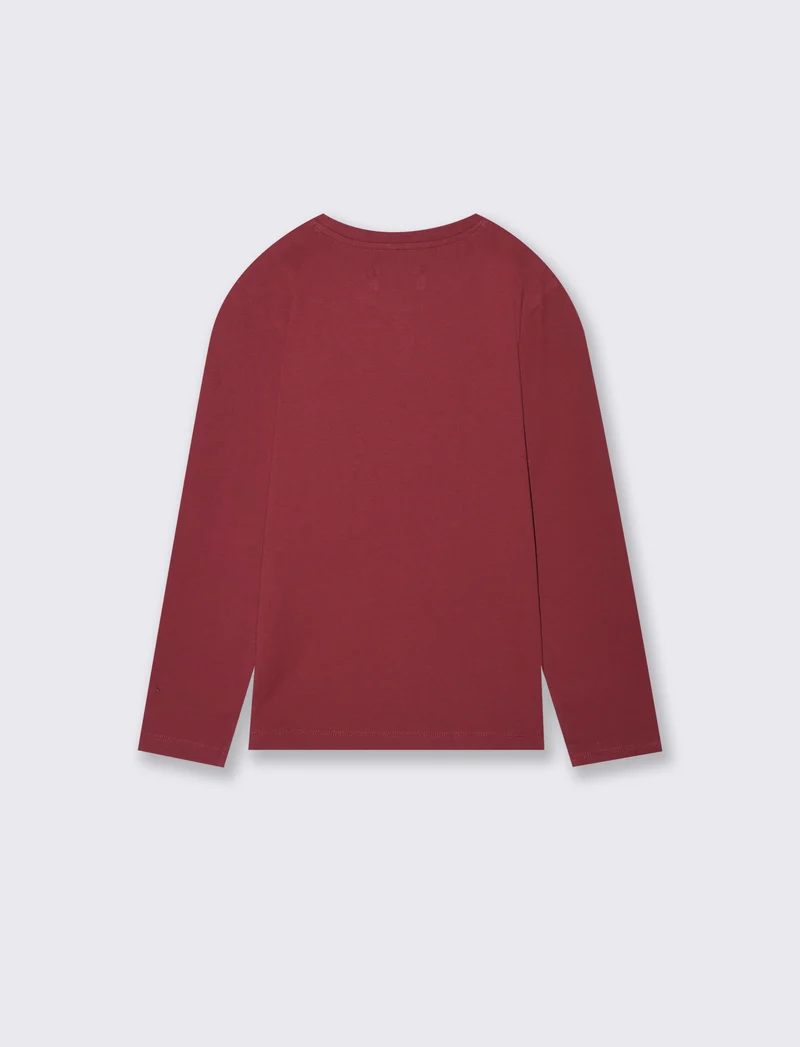 T-shirt maniche lunghe in cotone street - Bordeaux