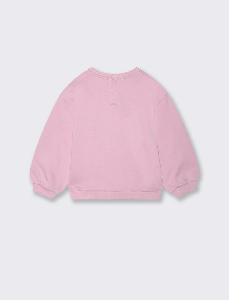 Felpa girocollo in cotone con stile - Rosa polvere
