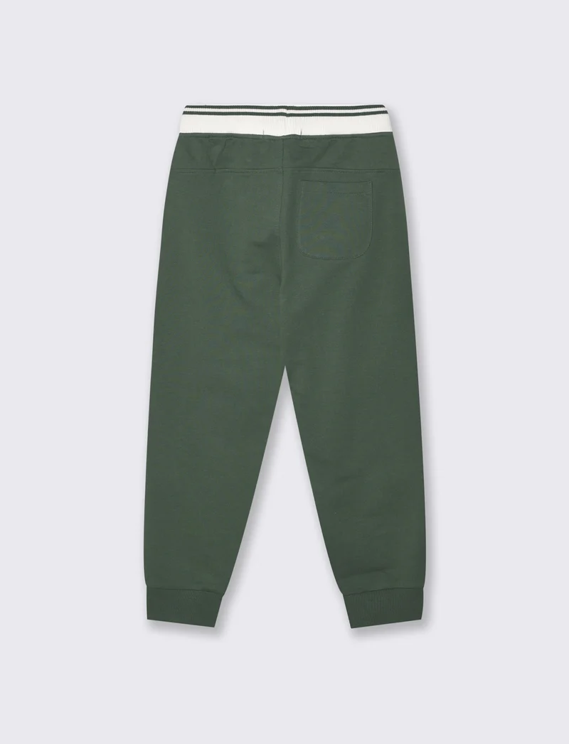 Jogger Bicolore in Cotone per Tempo Libero - Verde abete