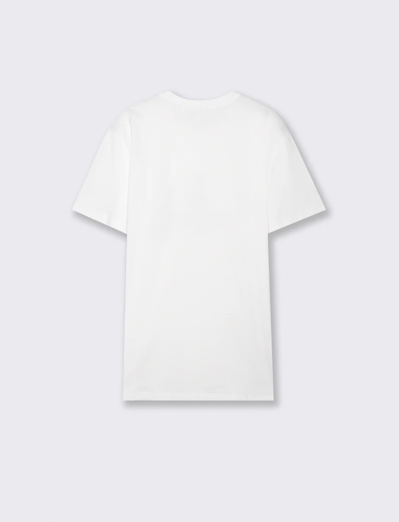 T-shirt girocollo in cotone regular fit - Bianco