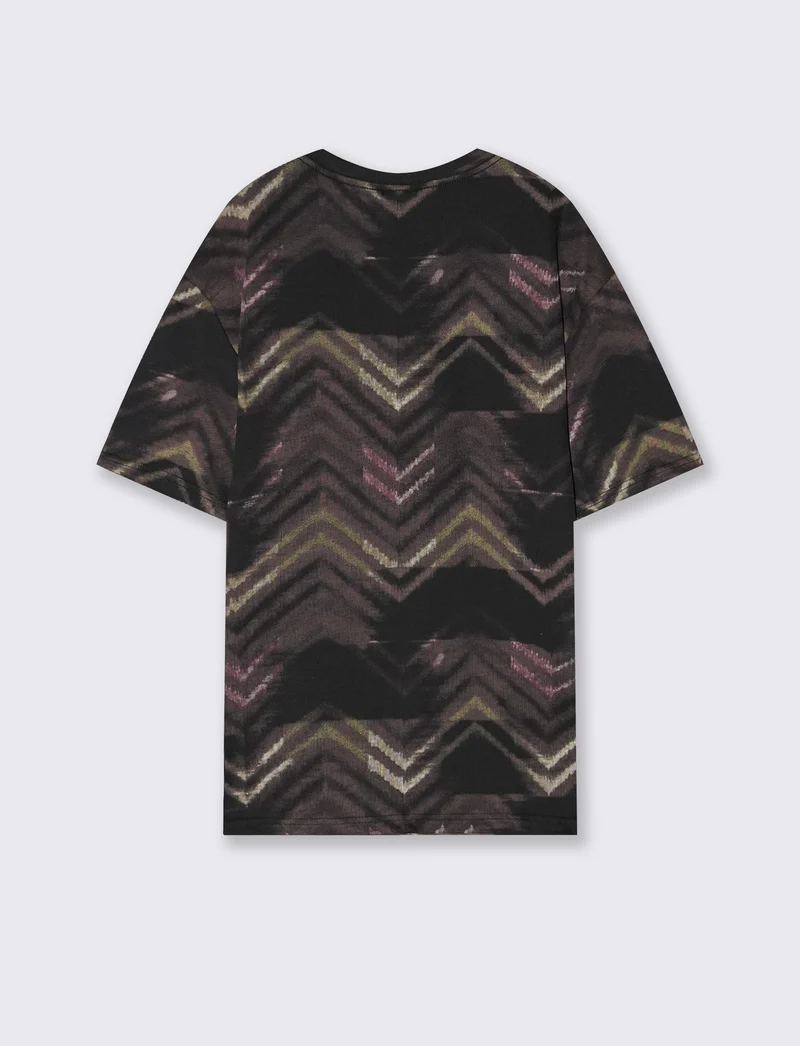 T-shirt girocollo in tessuto stampato - var 1