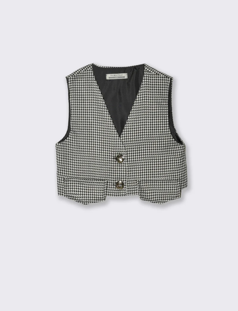 Gilet in pied de poule. - Fantasia