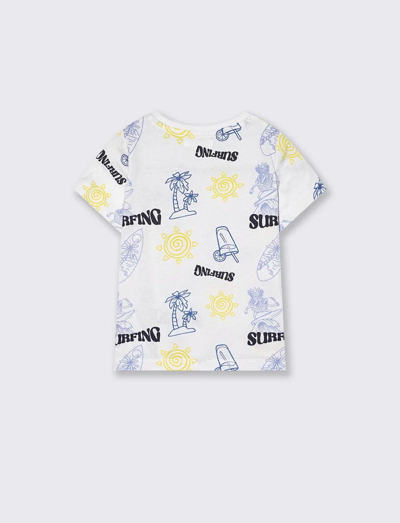Camicia tropicale manica corta trendy - Bianco