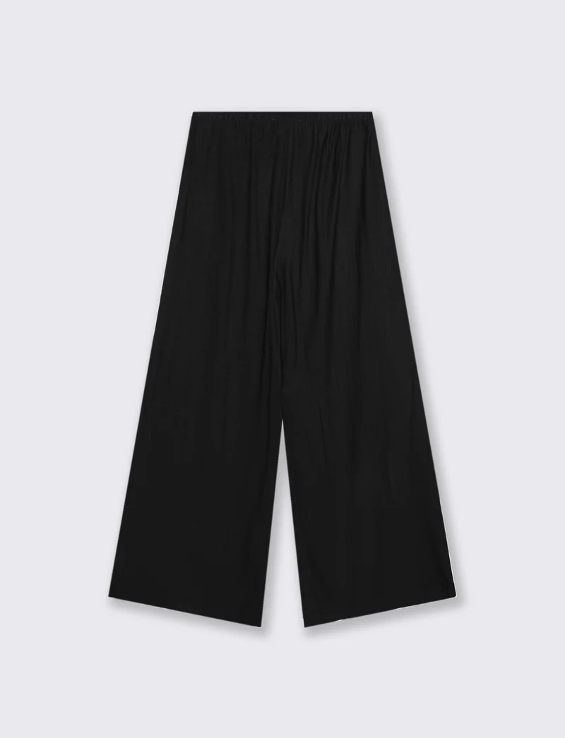 Pantalone largo con coulisse sottile - Nero