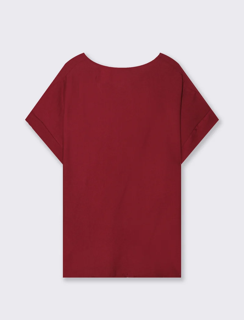 Casacca over con collana - Rosso india