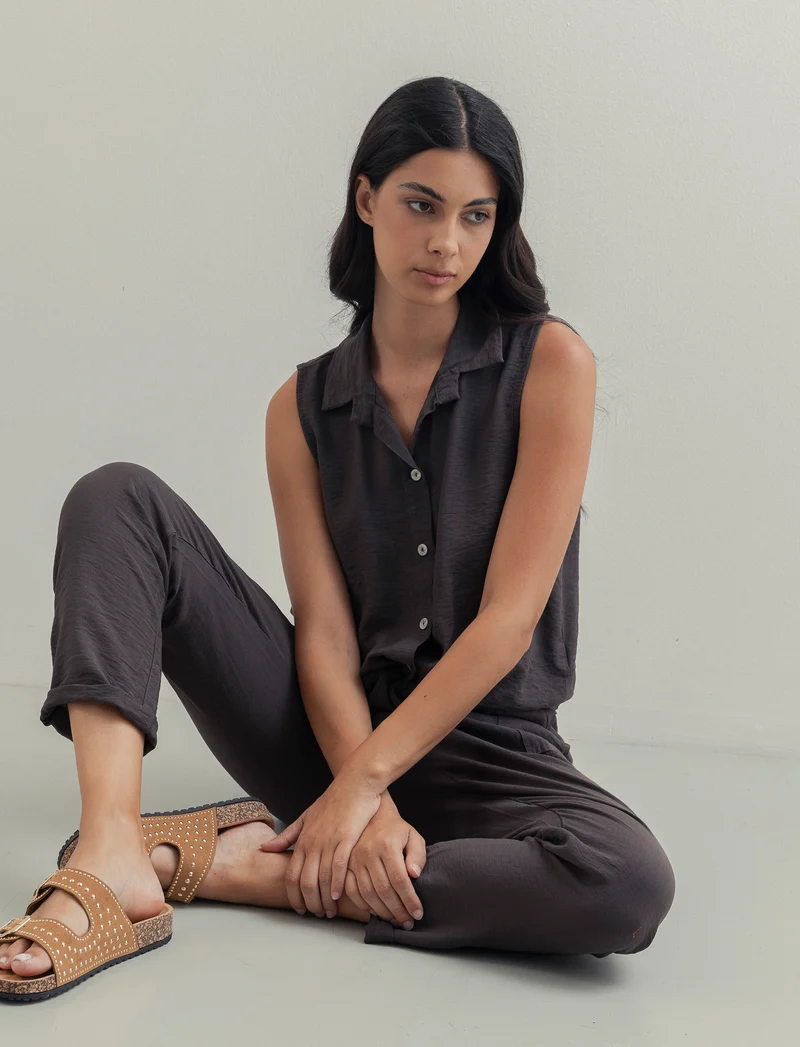 Camicia smanicata - Moro