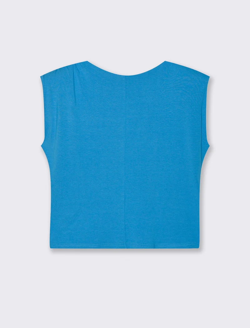 Tshirt smanicata con spalline - Turchese