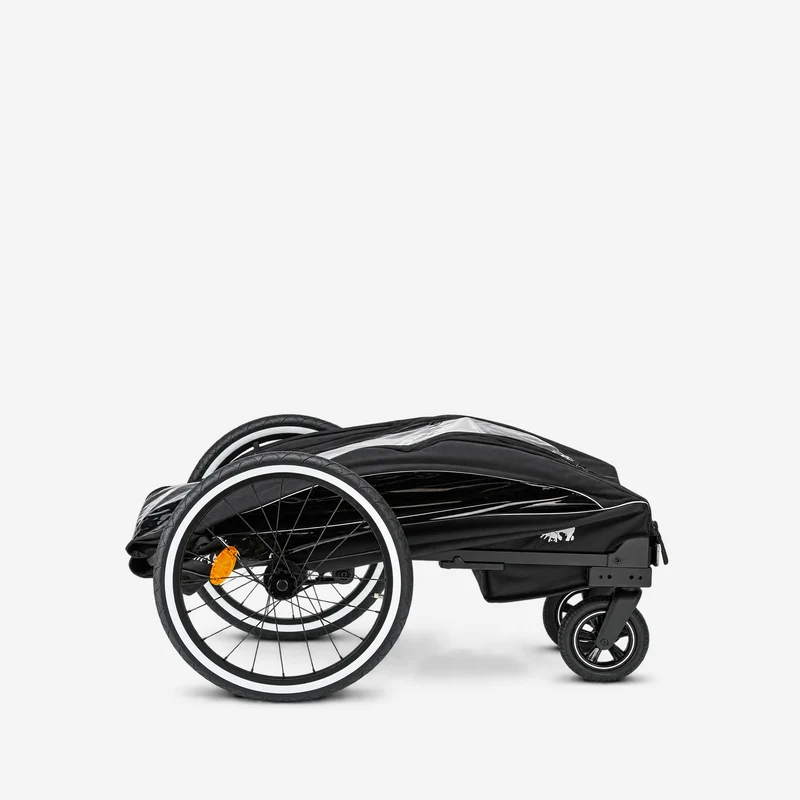 Rimorchio per bici di lusso 3 in 1: passeggino e jogger - Nero