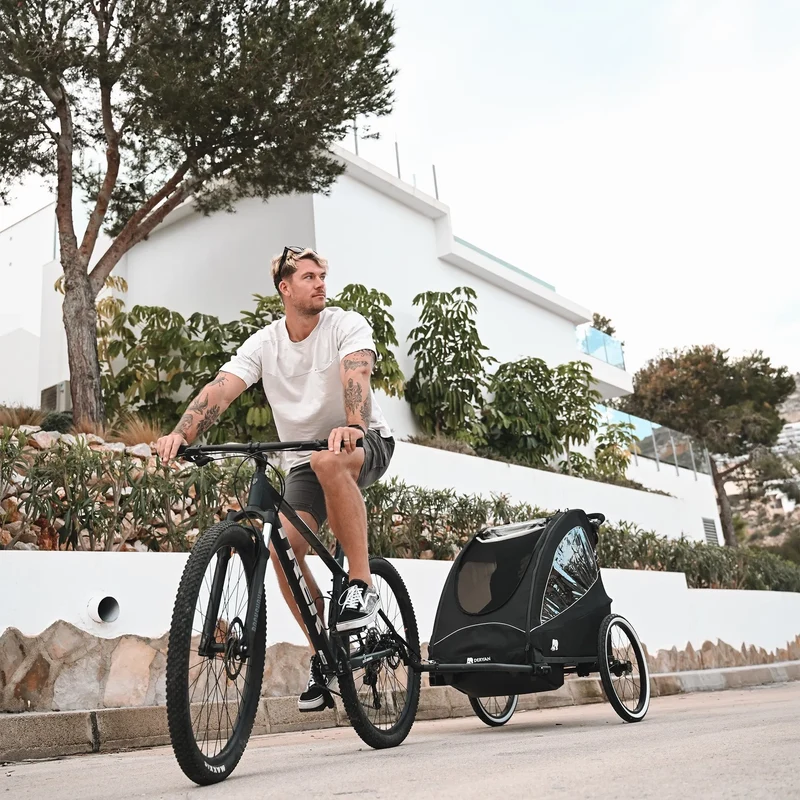 Rimorchio da bicicletta di lusso 3 in 1: passeggino e jogger - 1 posto