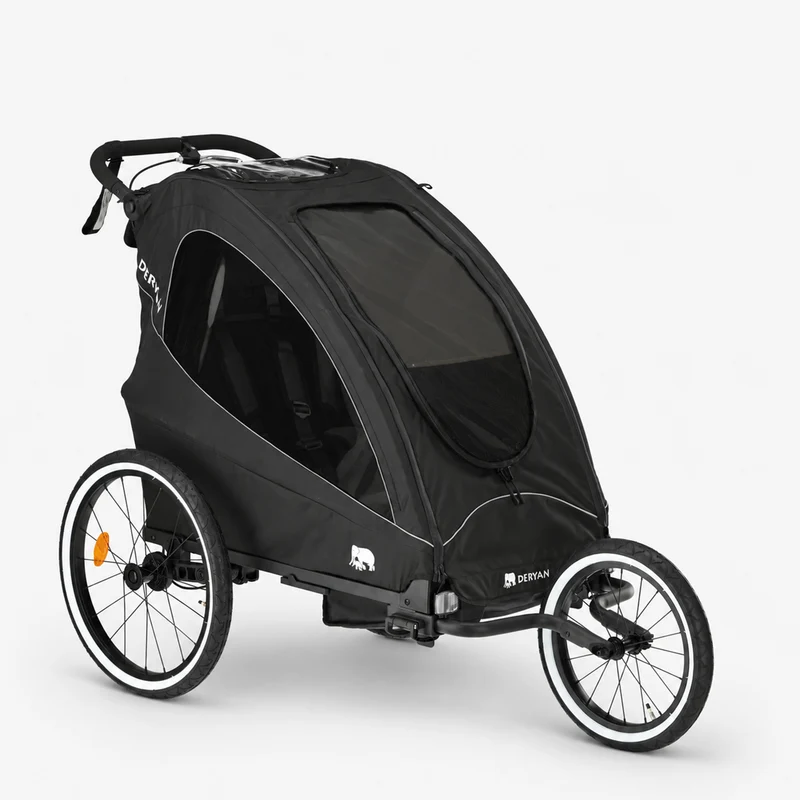 Rimorchio da bicicletta di lusso 3 in 1: passeggino e jogger - 1 posto
