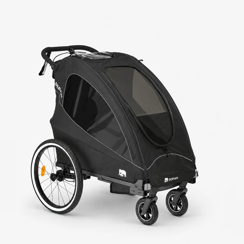 Rimorchio da bicicletta di lusso 3 in 1: passeggino e jogger - 1 posto