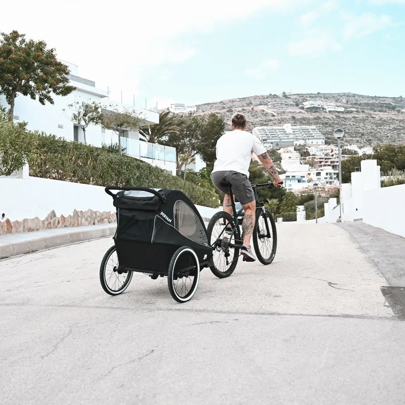 Rimorchio da bicicletta di lusso 3 in 1: passeggino e jogger - 1 posto
