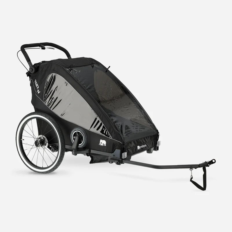 Carrello per bicicletta di lusso V2 - Passeggino da passeggio - Passeggino da corsa Nero