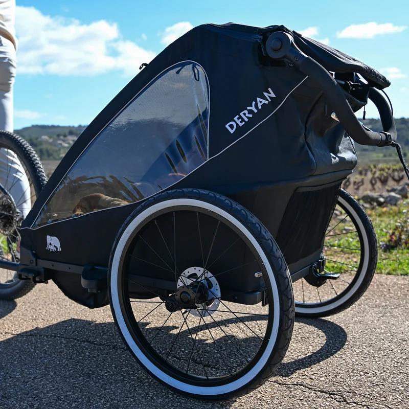 Carrello per bicicletta di lusso V2 - Passeggino da passeggio - Passeggino da corsa Nero