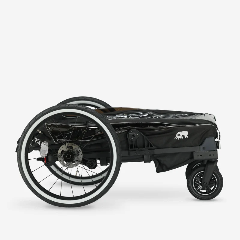 Carrello per bicicletta di lusso V2 - Passeggino da passeggio - Passeggino da corsa Nero