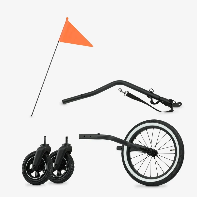 Carrello per bicicletta di lusso V2 - Passeggino da passeggio - Passeggino da corsa Nero