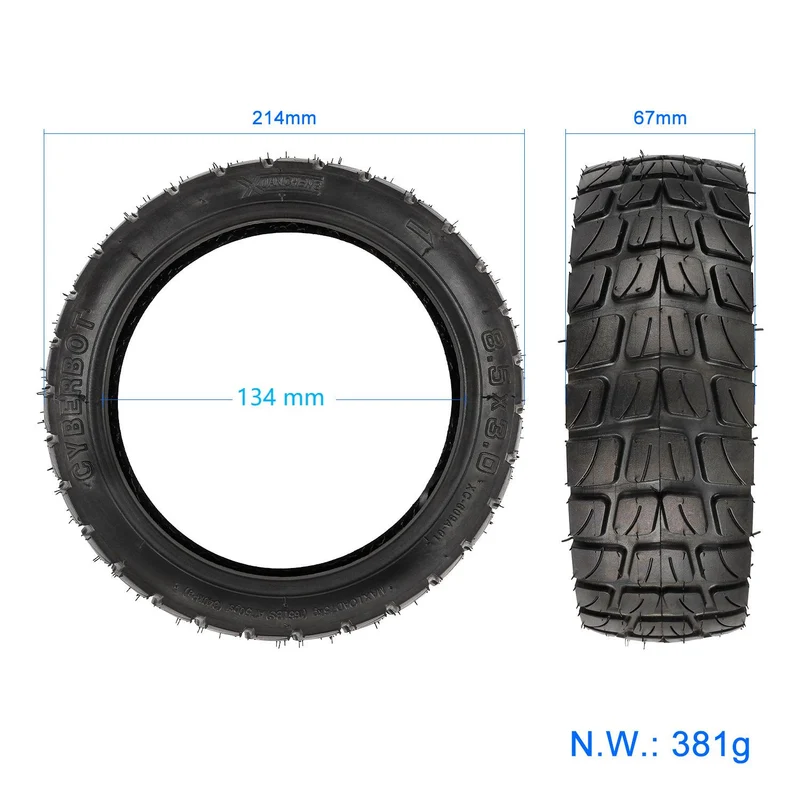 Pneumatico offroad 8.5x3-5.5 pollici diametro 134mm per KugooKirin KuKirin G2 Pro (VERSIONE 2023) e altri monopattini elettrici