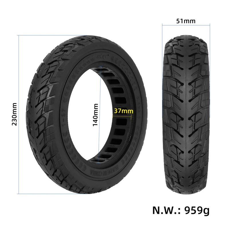 PNEUMATICO pieno gomma solida ruota 9,5x2-6,1 pollici per modifica Xiaomi, Ducati, Lexgo, Nilox, Alfa Romeo, Vivobike, Woow