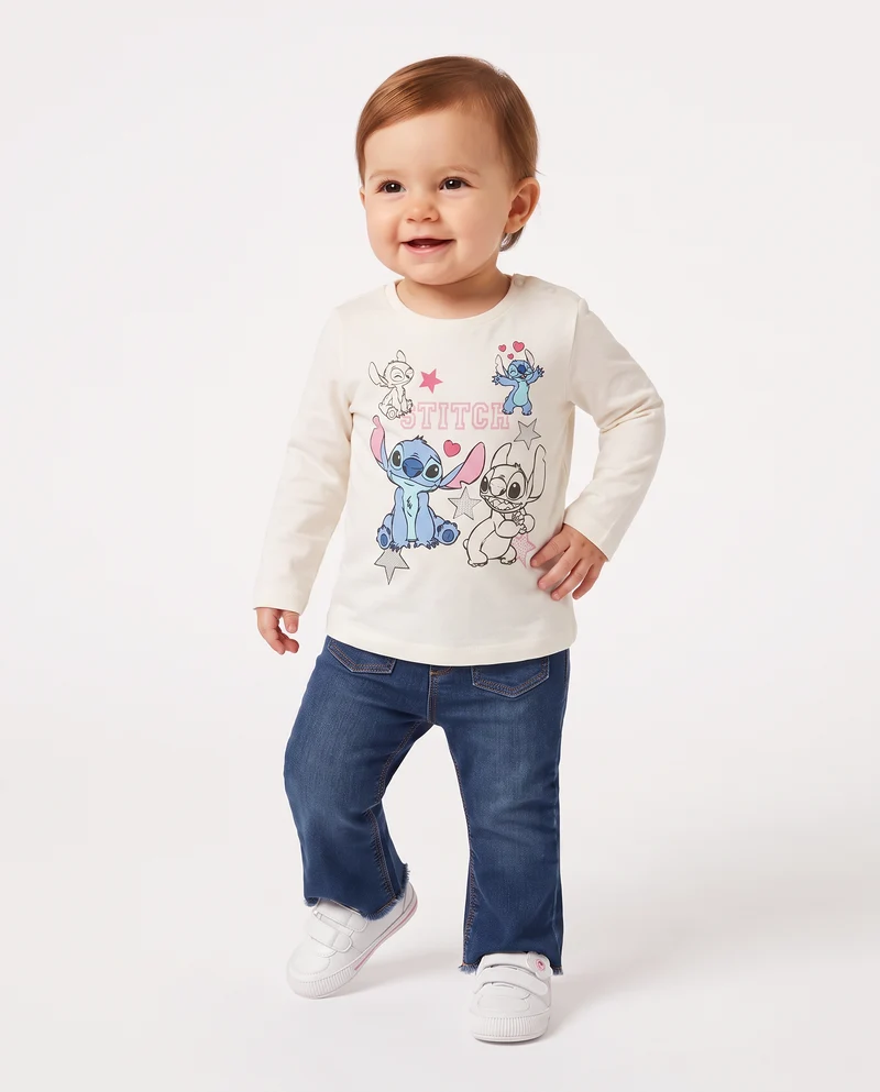 Tshirt Disney Stitch maniche lunghe - Bianco