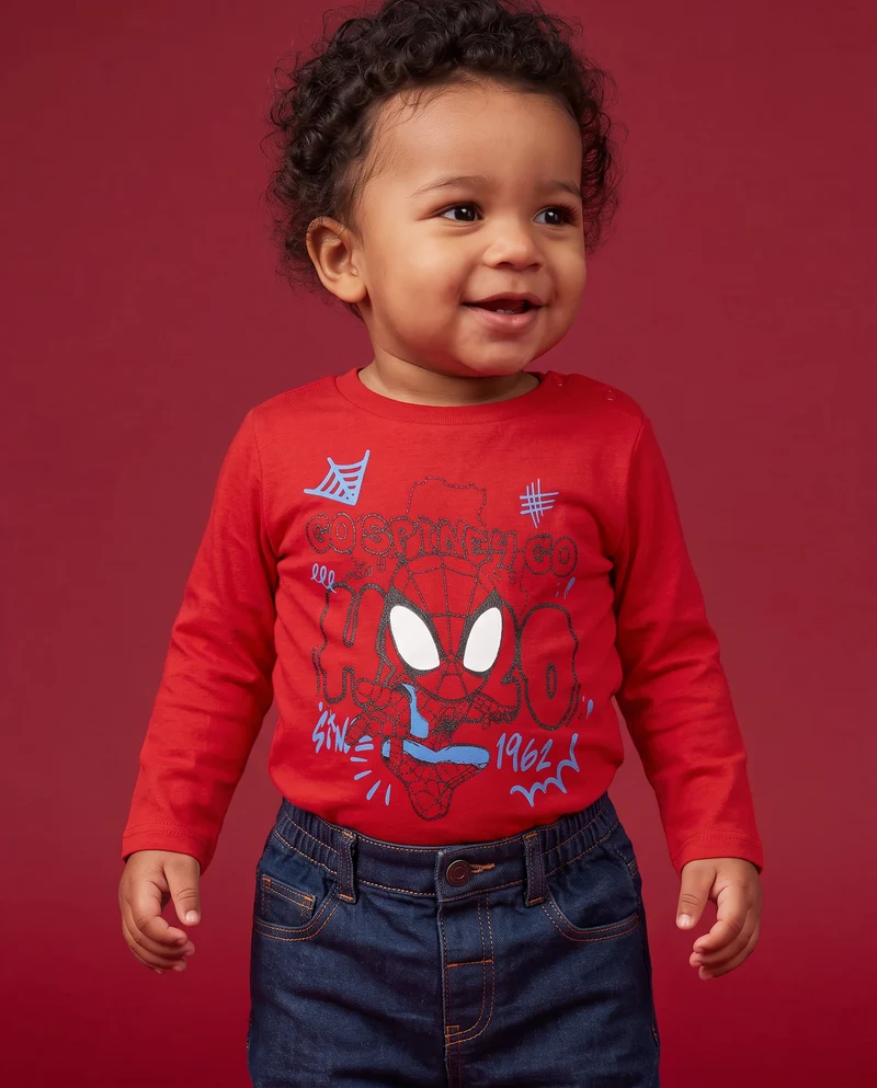 T shirt Spidey manica lunga casual - Rosso