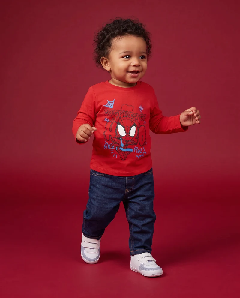 T shirt Spidey manica lunga casual - Rosso