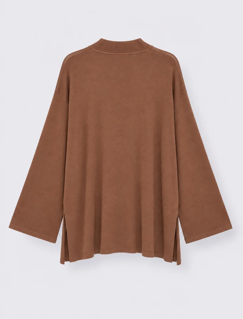 Maglia over a manica lunga - Caramello