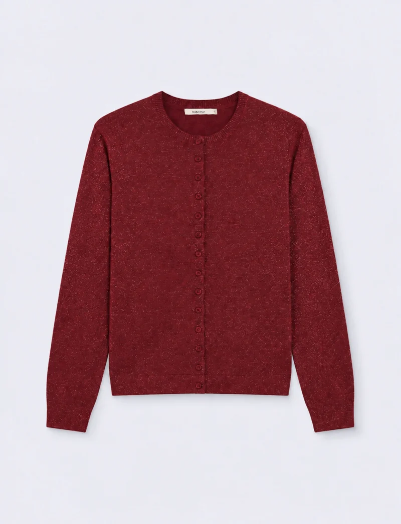 MAGLIA ML LUREX - Rosso rubino