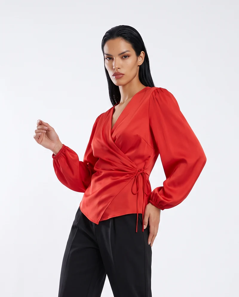 Casacca con chiusura a laccetto elegante - Rosso