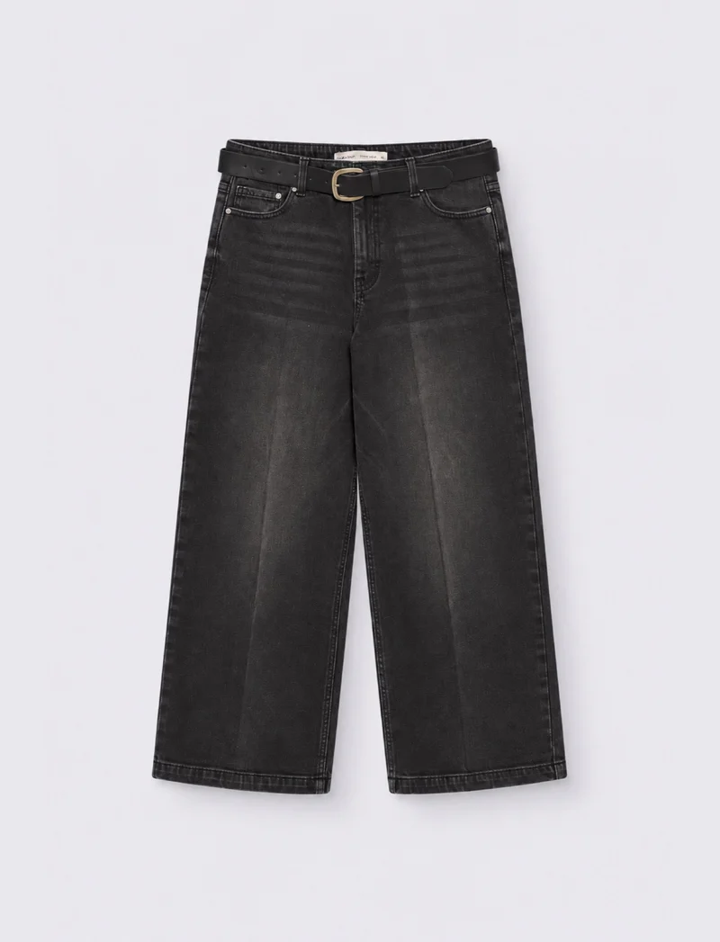 Jeans cinque tasche a vita alta - Nero