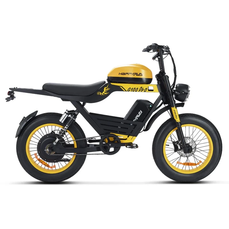HAPPYRUN G100 Pro Fat Tire Electric Bikes 3000W 72V 33Ah Dual Batteries