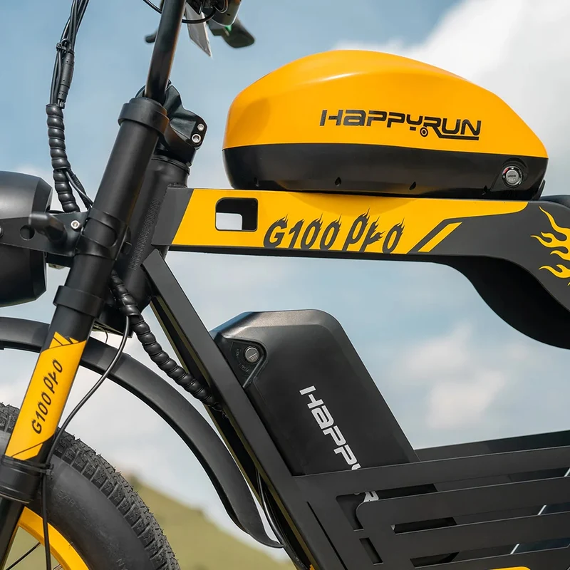 HAPPYRUN G100 Pro Fat Tire Electric Bikes 3000W 72V 33Ah Dual Batteries