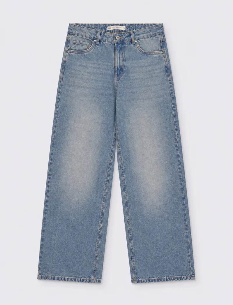 jeans 5 tasceh a gamba larga - Denim chiaro