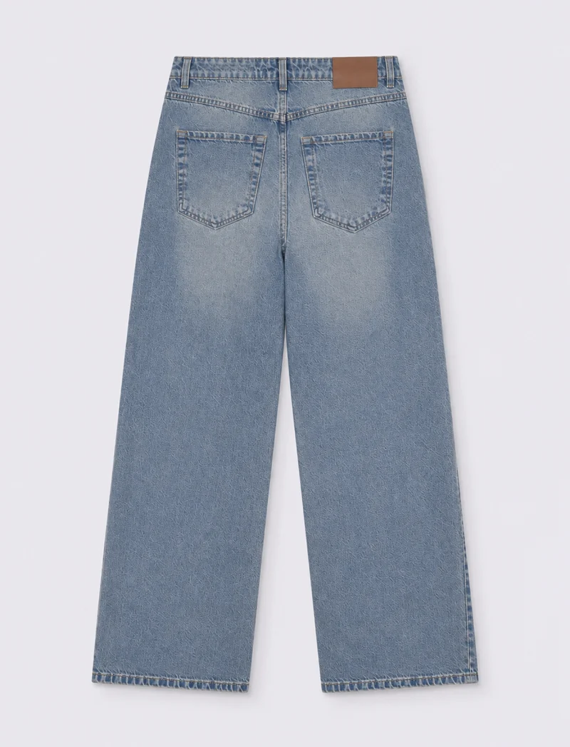 jeans 5 tasceh a gamba larga - Denim chiaro