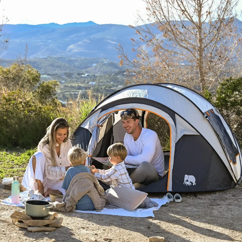 Tenda pop-up di lusso - Colonna d'acqua 5000 mm - Beige - 4 persone