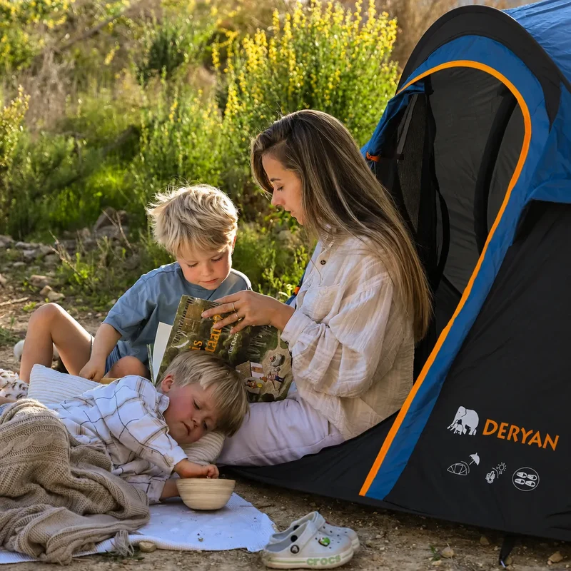 Tenda Pop Up Lusso - Colonna d'acqua 2000MM - Blu Navy - 4 Persone