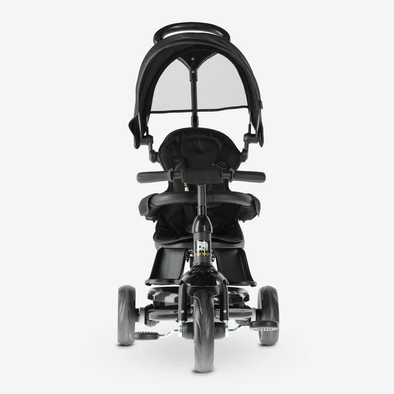 Triciclo Adventurer con barra di spinta Nero