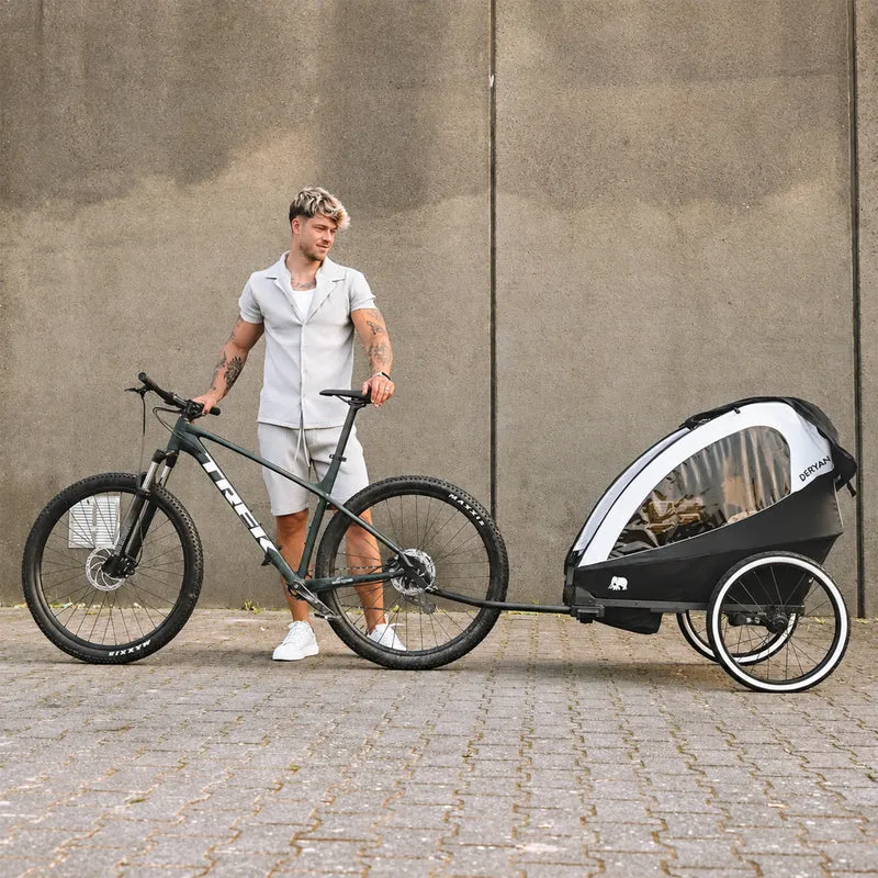 Rimorchio per biciclette di lusso 3 in 1: passeggino e jogger - Nero/Crema