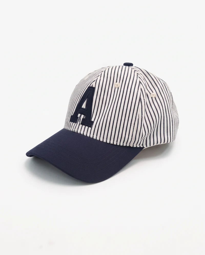 Cappello bambino baseball con lettera a righe - var 1