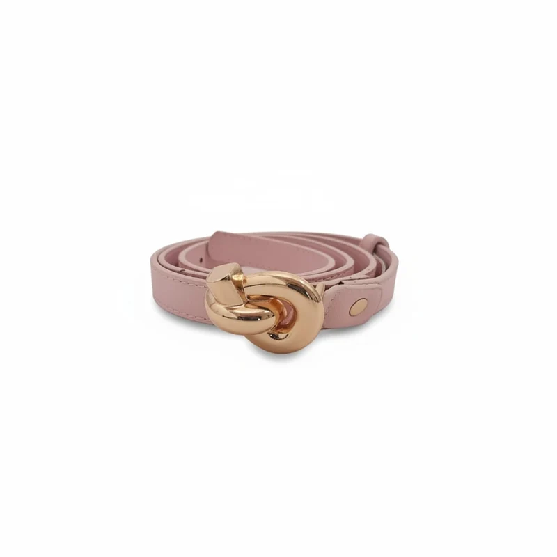 Cintura donna sottile fibbia nodo 2cm - Rosa