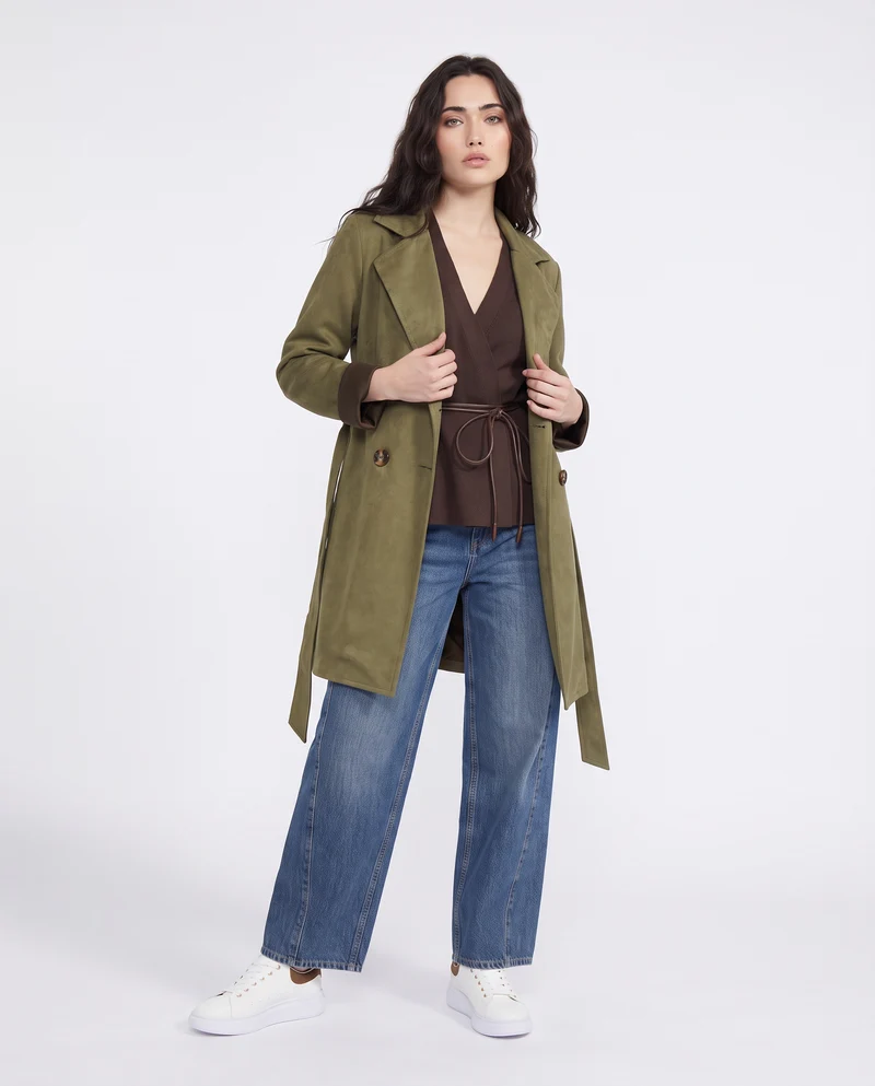 Trench effetto suede - Kaky 1