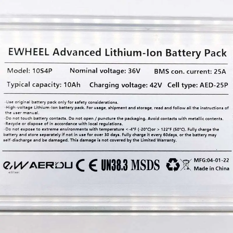 BATTERIA 36v da 10Ah per Xiaomi Pro e Pro2 mod 1064p