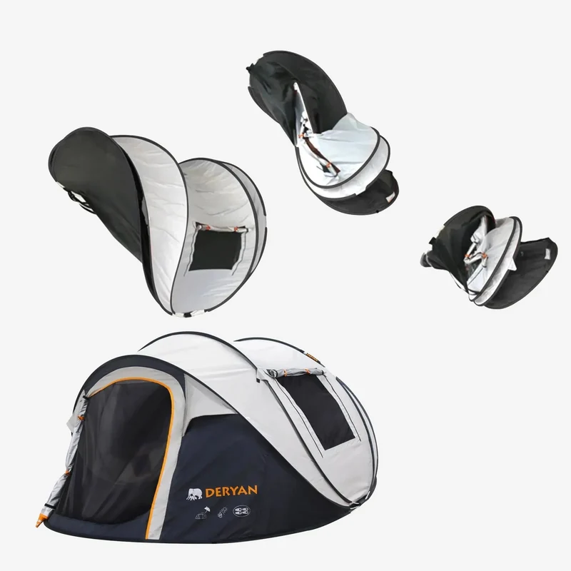 Tenda Pop Up Lusso - Colonna d'acqua 2000MM - Panna - 4 Persone