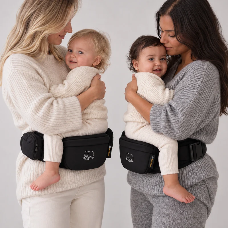 Marsupio Lombare Lusso - Sedile per Neonati e Bambini - Nero